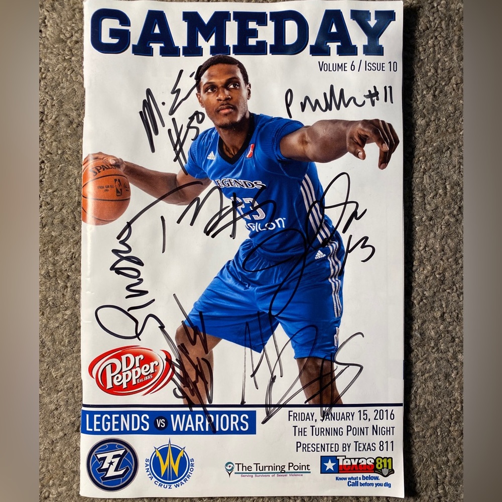Texas Legends autographed gameday program